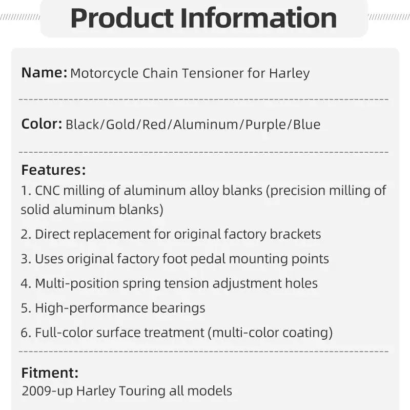 Tendeur de Chaîne CNC Aluminium - Harley-Davidson Touring 2009 et plus récent – photo 6/12