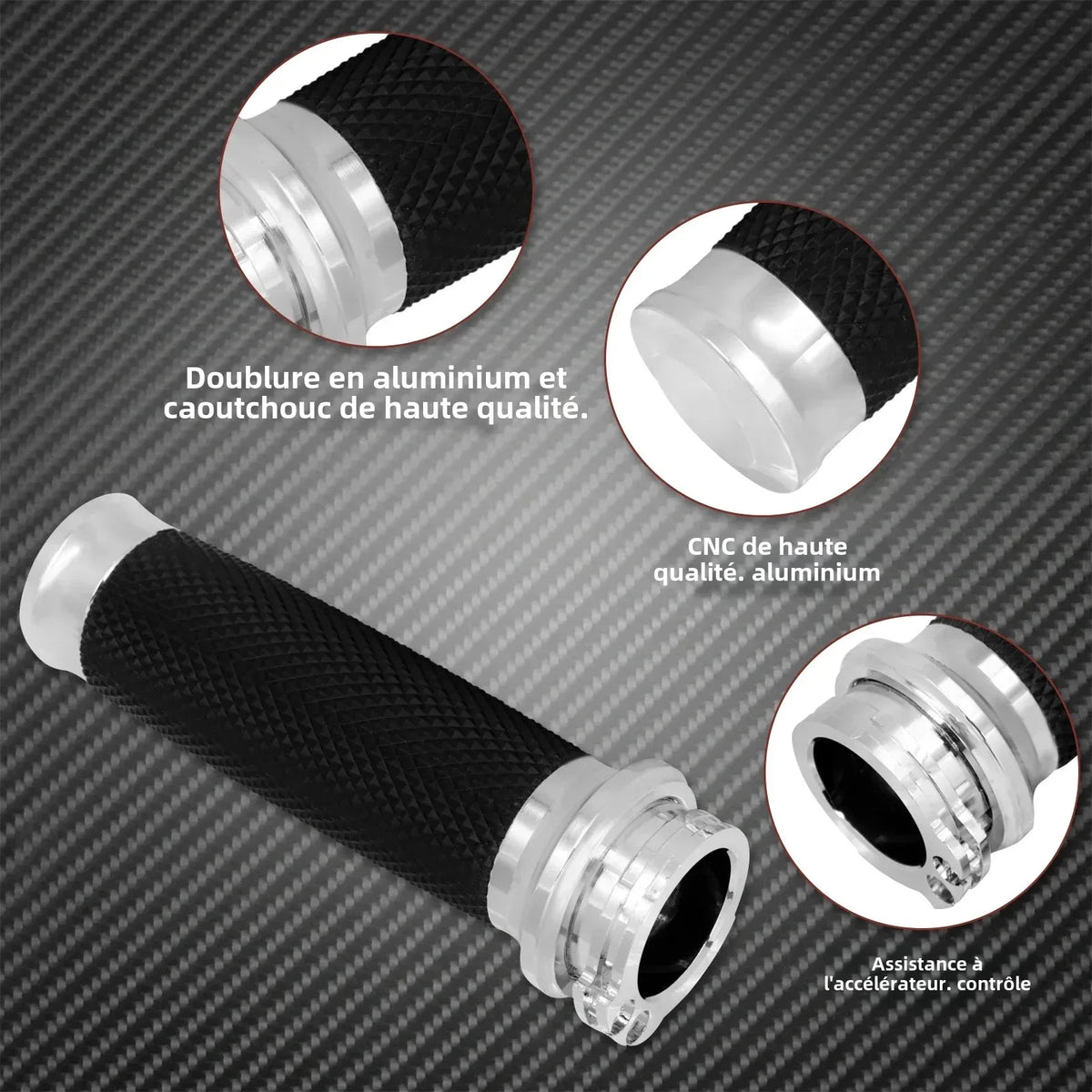 Poignées 1 pouce pour Harley Sportster et Dyna - vue 1