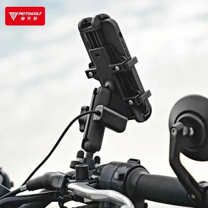 Support téléphone moto avec chargeur USB rapide QC3.0 – fixation guidon ou rétroviseur, idéal GPS - vue 3