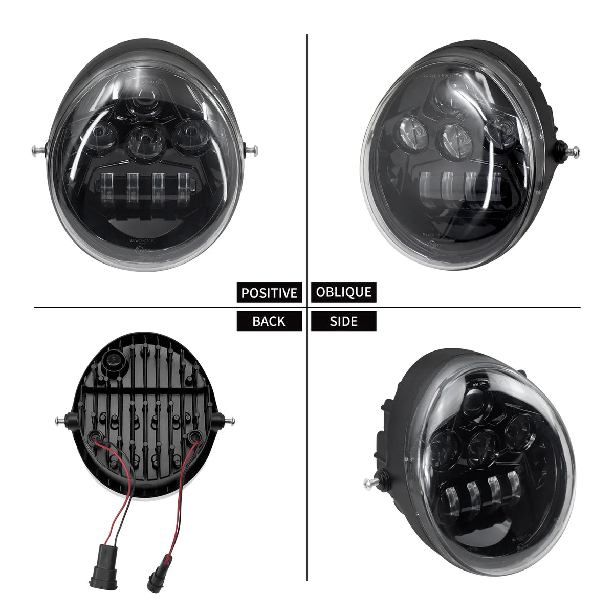 Phare avant LED noir pour Harley-Davidson V-Rod - vue 4