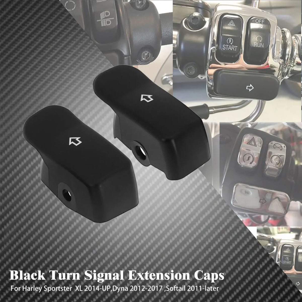 Capuchons rallongés de clignotants pour Harley Sportster Dyna Softail - vue 6