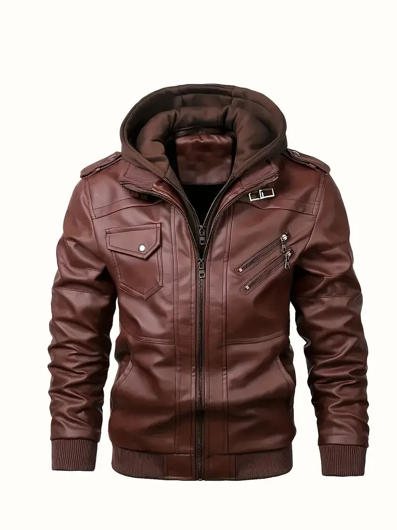 Blouson cuir homme style motard - vue - vue 9