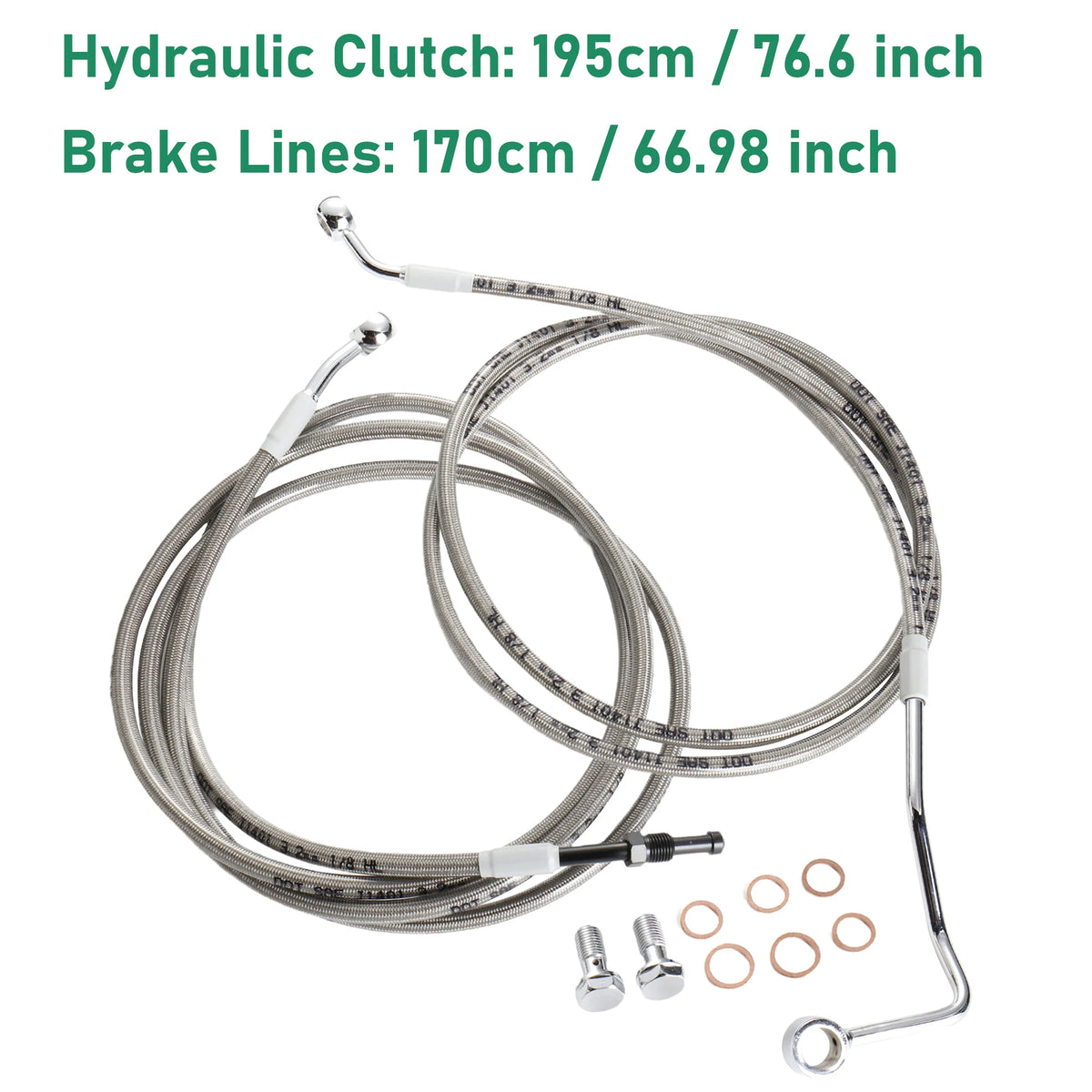 Kit Câble d'Embrayage Hydraulique et Durites de Frein Supérieures pour Guidon Surélevé (12/14/16\") - Harley-Davidson Touring ABS 2014-2016 – photo 10/12