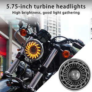 Phare LED style X 5,75 pouces avec feu de jour ambre pour moto rétro Harley Sportster et Scout - vue 2