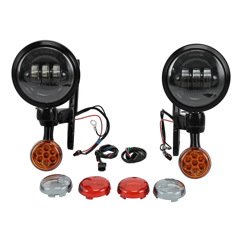 Feux additionnels LED 4,5 pouces avec support pour Harley Touring Electra Glide, Road King - vue 6