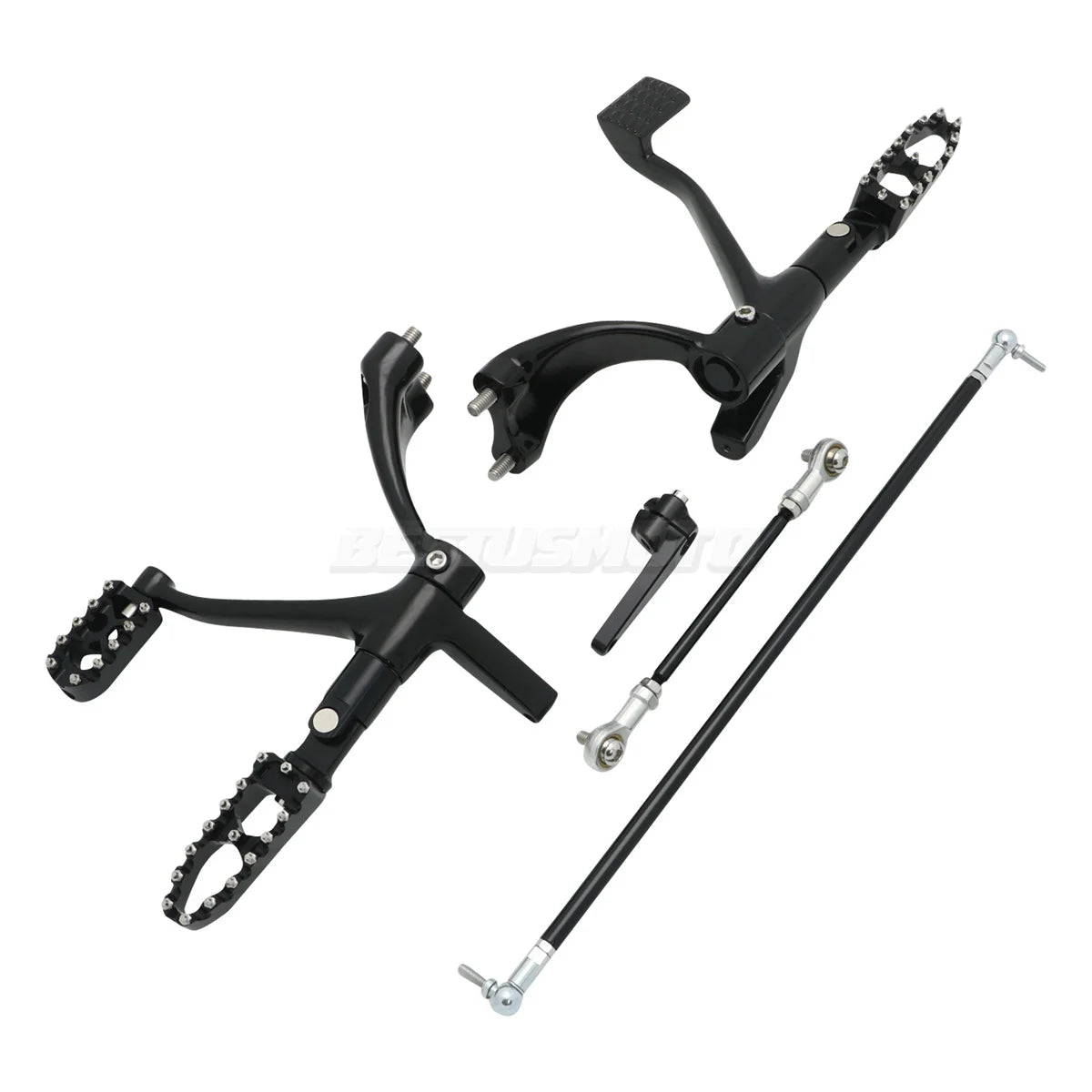 Kit complet commandes avancées CNC, repose-pieds, biellettes et leviers pour Harley-Davidson Sportster XL 48, 883, 1200, SuperLow 2004-2013 – photo 8/16
