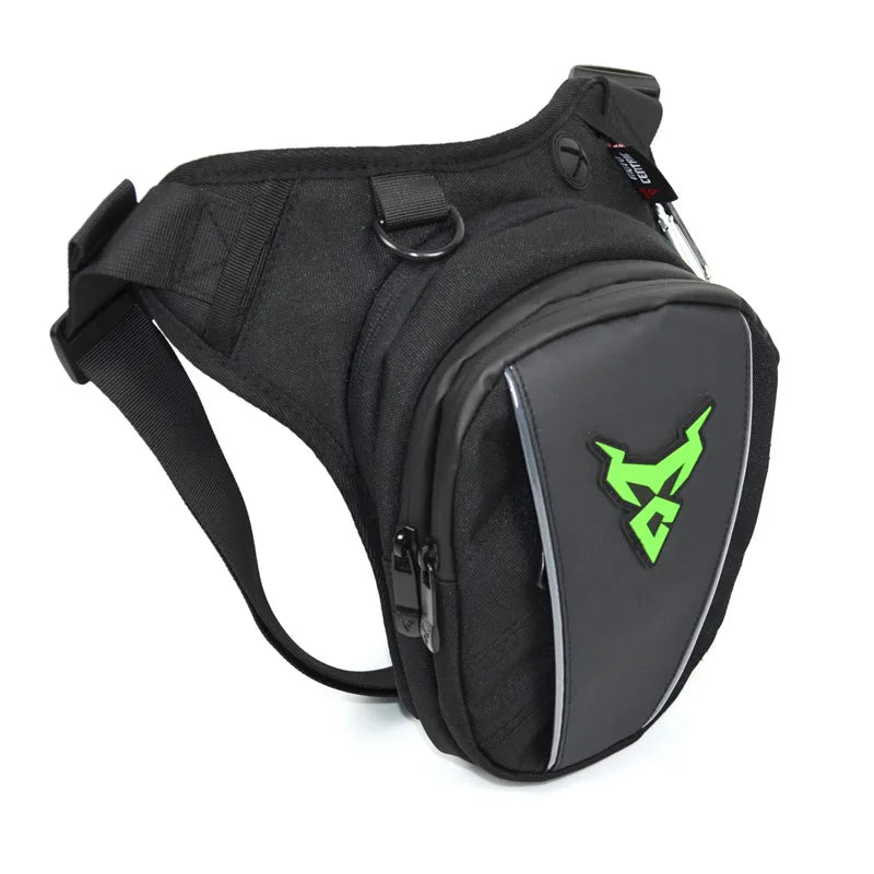 Sac banane moto noir porté à la cuisse - vue - vue 12