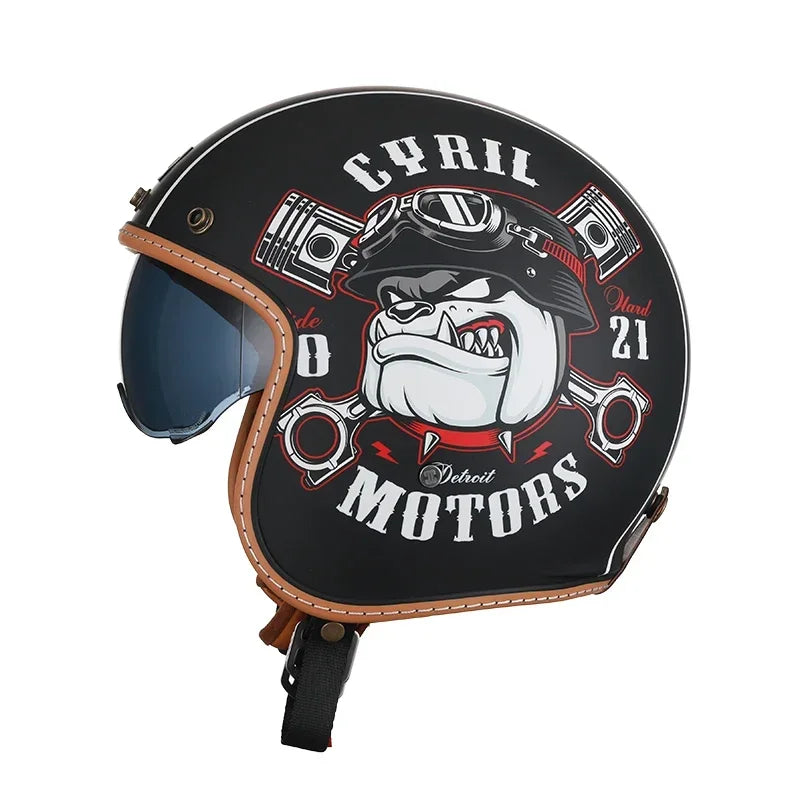 Casque moto jet rétro CYRIL B206 avec visière - vue 2