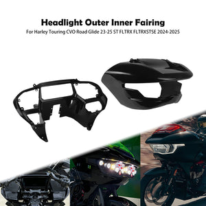 Kit de carénage avant noir pour phare de Harley-Davidson Road Glide - vue 1