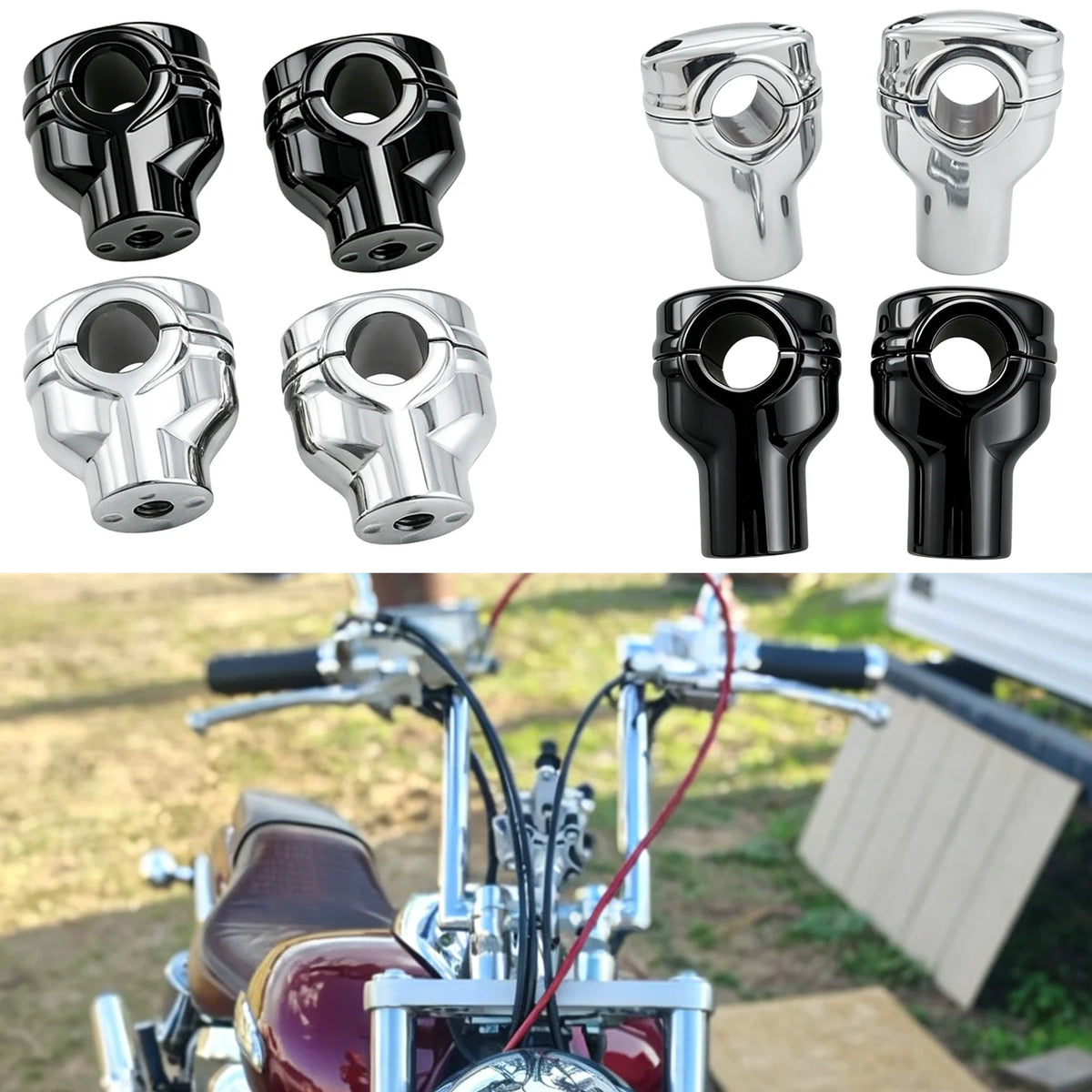Risers de guidon 1" pour Harley Softail et Sportster - vue 1