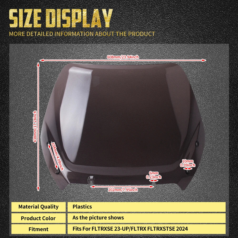 Pare-Brise Haut 12'' Anti-Vent en Polycarbonate - Harley Touring Road Glide 2024 et plus, CVO Road Glide FLTRXSE – photo 5/8