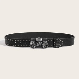 Ceinture punk boucle main de squelette et rivets - vue 5