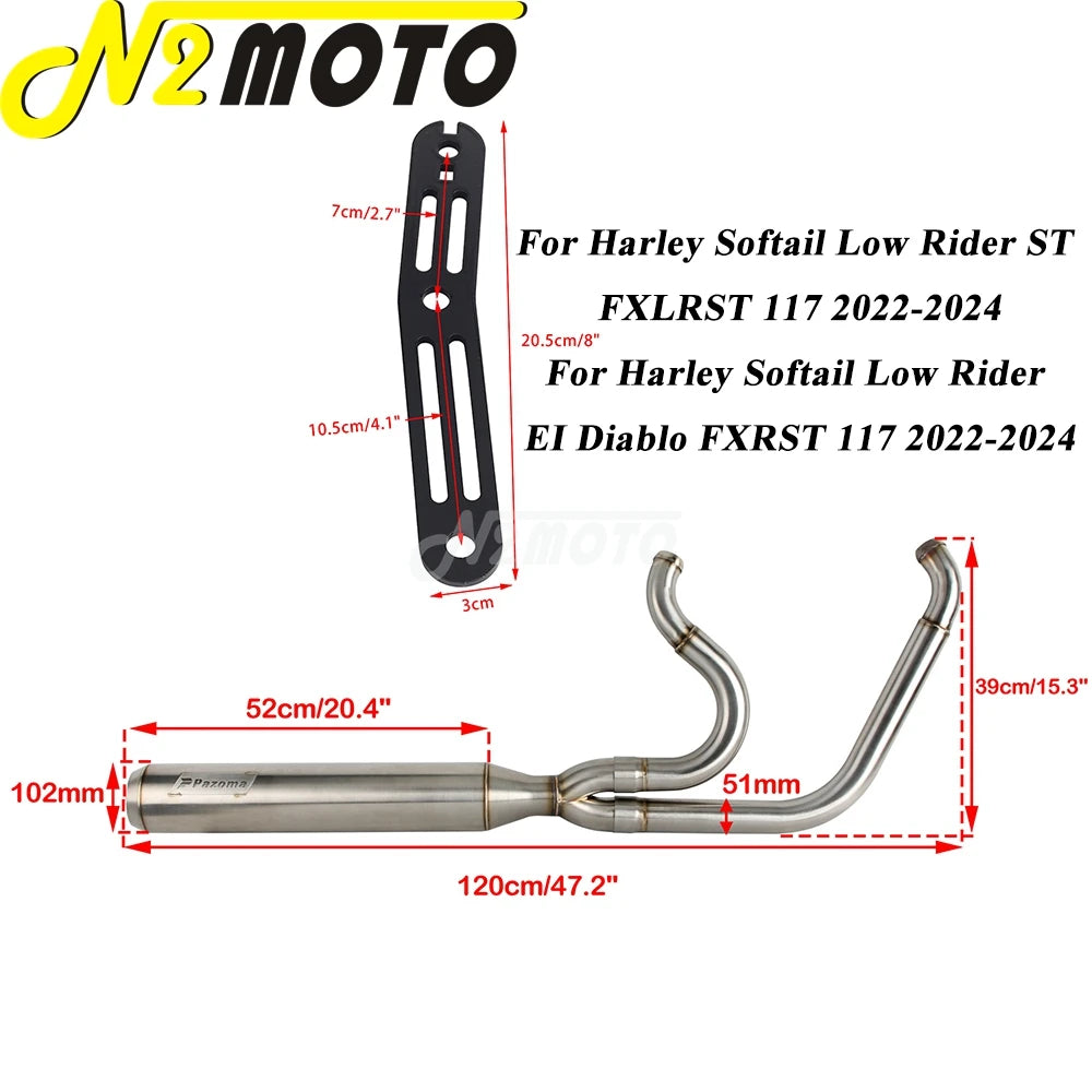 Ligne d'échappement 2-en-1 pour Harley Softail Low Rider ST - vue 6
