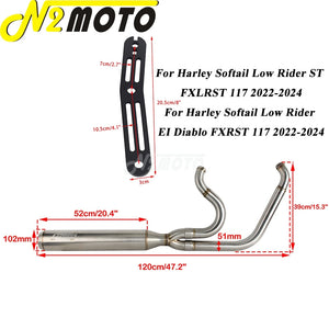 Ligne d'échappement 2-en-1 pour Harley Softail Low Rider ST - vue 6