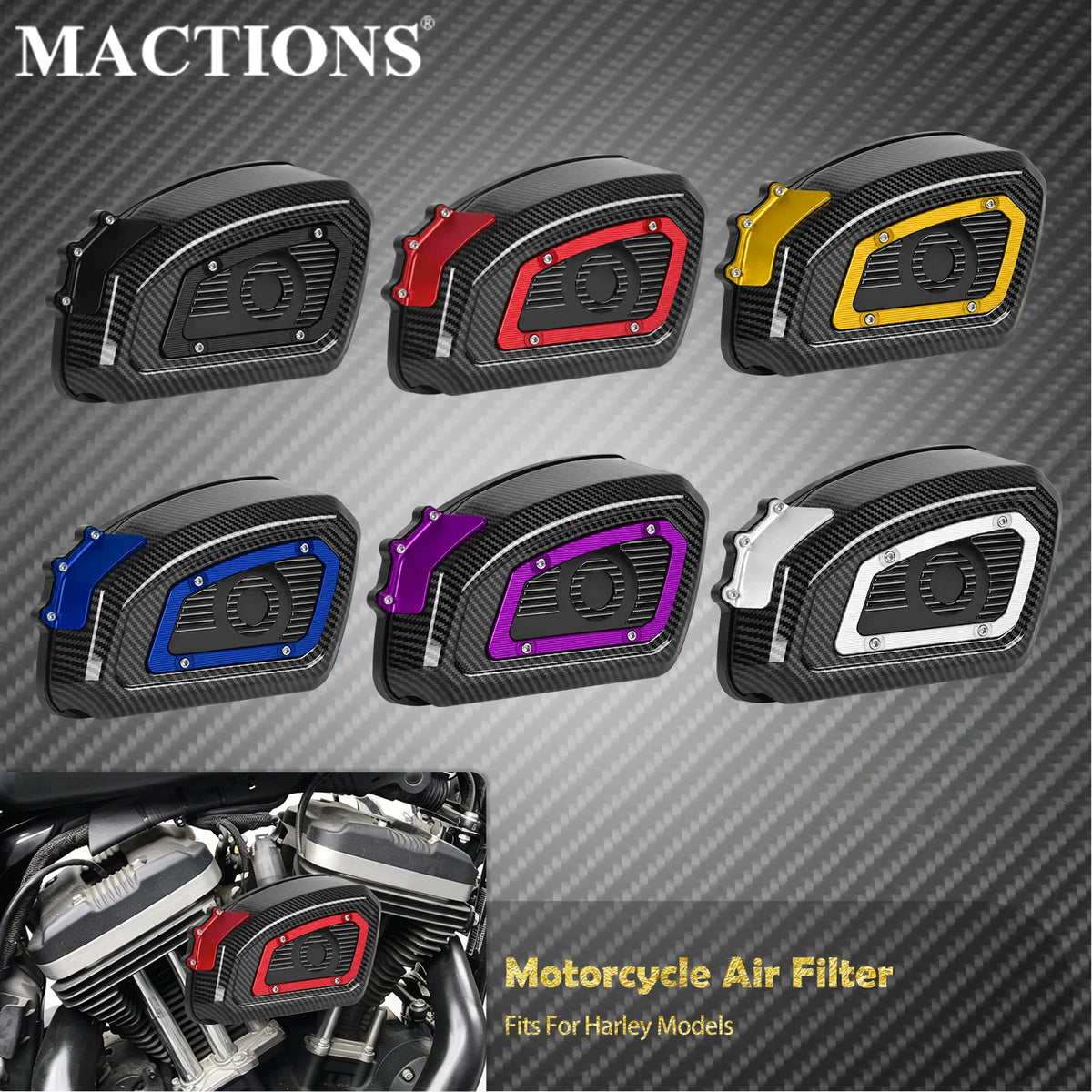 Filtre à Air Haute Performance - Harley-Davidson Touring, Softail, Dyna, Sportster XL, Road Glide, Fat Boy, Breakout, CVO – photo 1/31