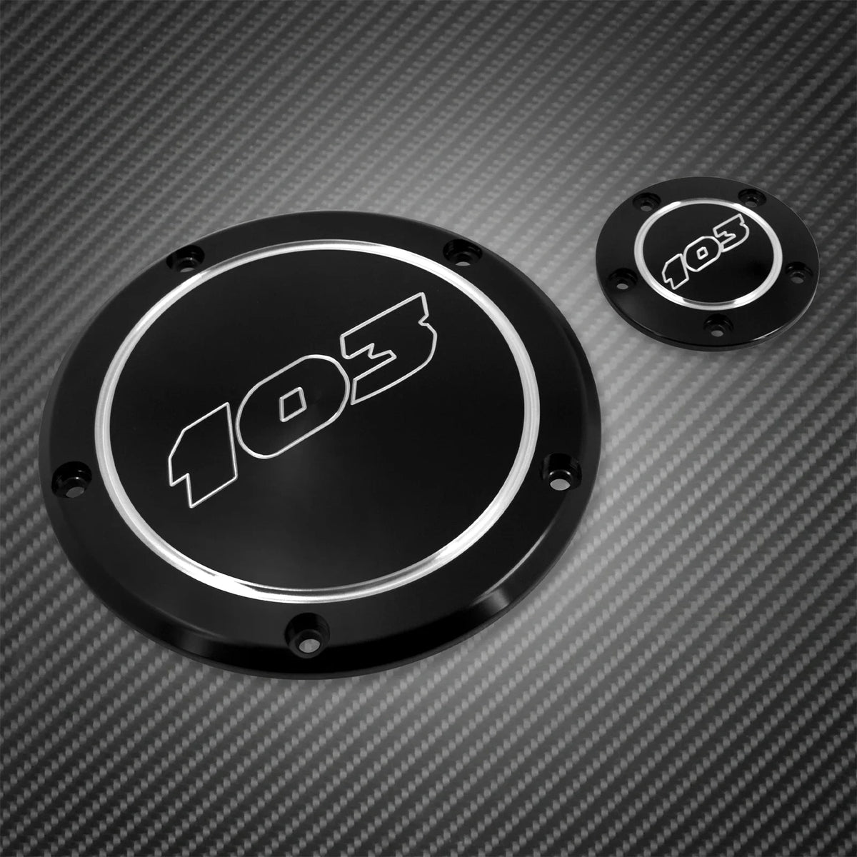 Cache derby et cache timer 5 trous pour Harley Dyna Softail Touring - vue 4