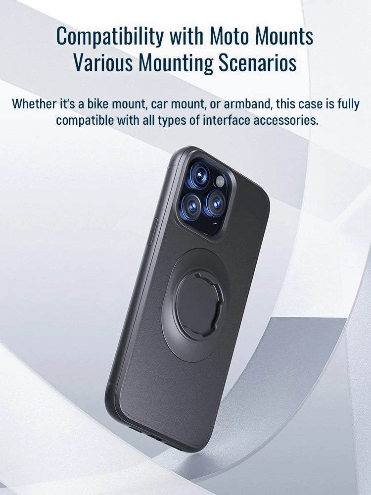 Coque antichoc pour iPhone avec verrouillage type Quad-Lock, compatible support moto, vélo et voiture - vue 6