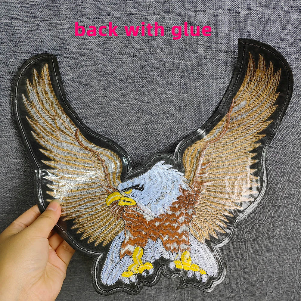 Écusson brodé aigle punk biker à repasser sur jean ou veste - vue 5