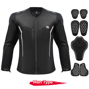 Blouson armure moto mesh noir avec protections - vue - vue 9