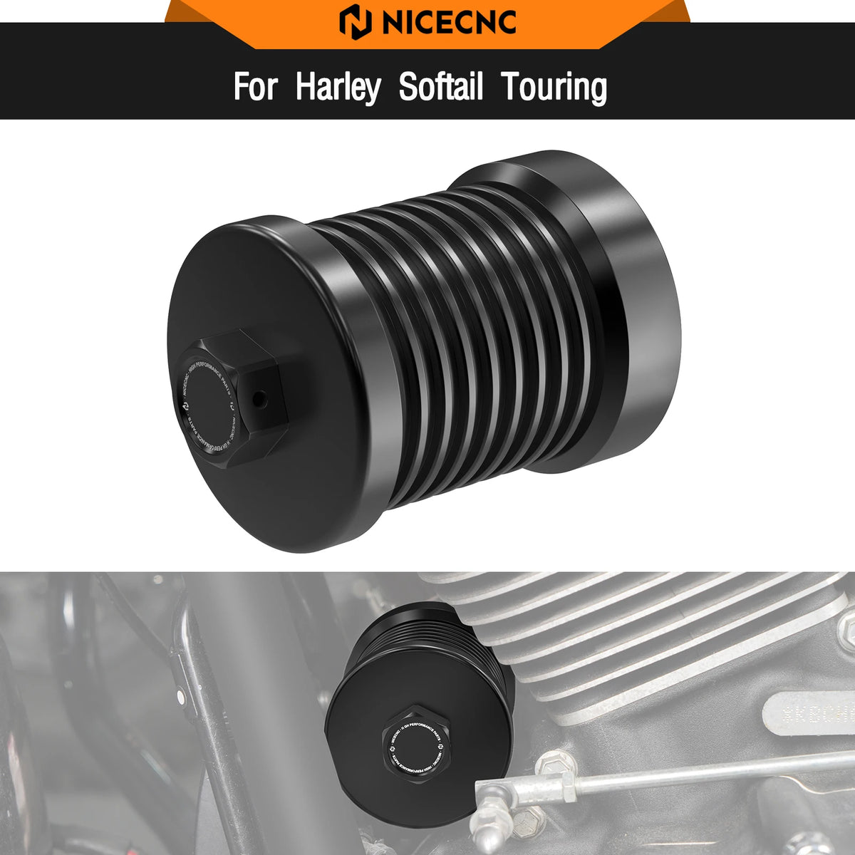Filtre à Huile Réutilisable Inox pour Harley Street Glide, Road Glide, Road King, Street Bob – photo 1/7
