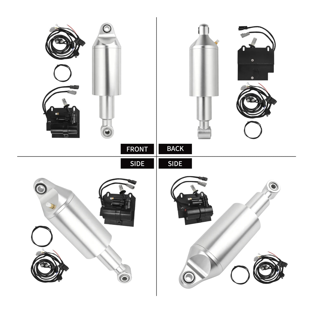 Kit de suspension pneumatique chromé pour Harley-Davidson Softail - vue 4