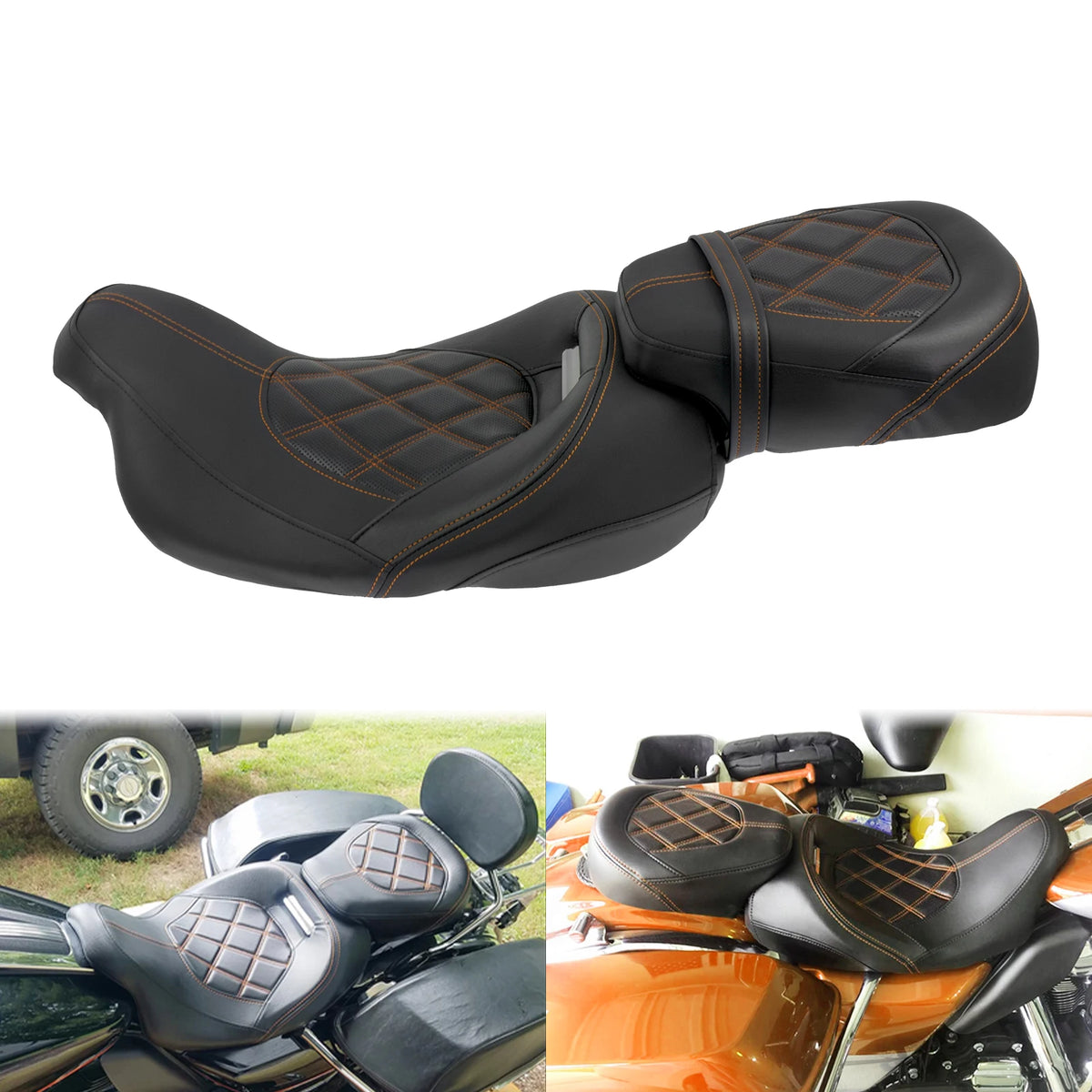 Selle biplace conducteur/passager pour Harley-Davidson Touring 2009-2024 – photo 7/11