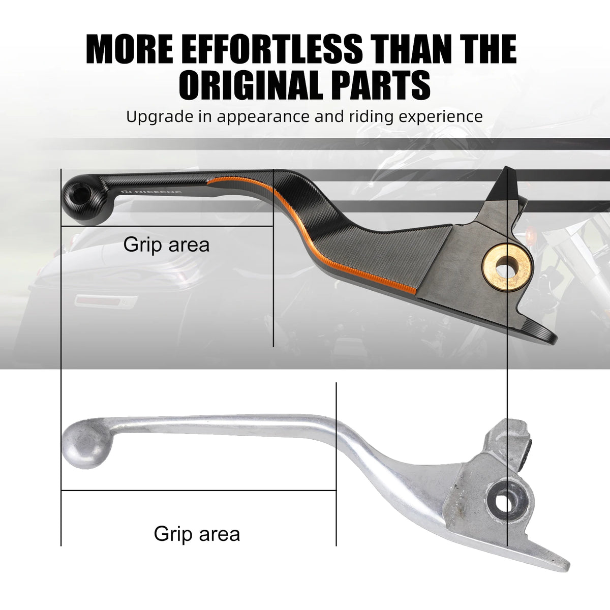 Leviers et poignées aluminium pour Harley Touring 2017-2020 - vue 3