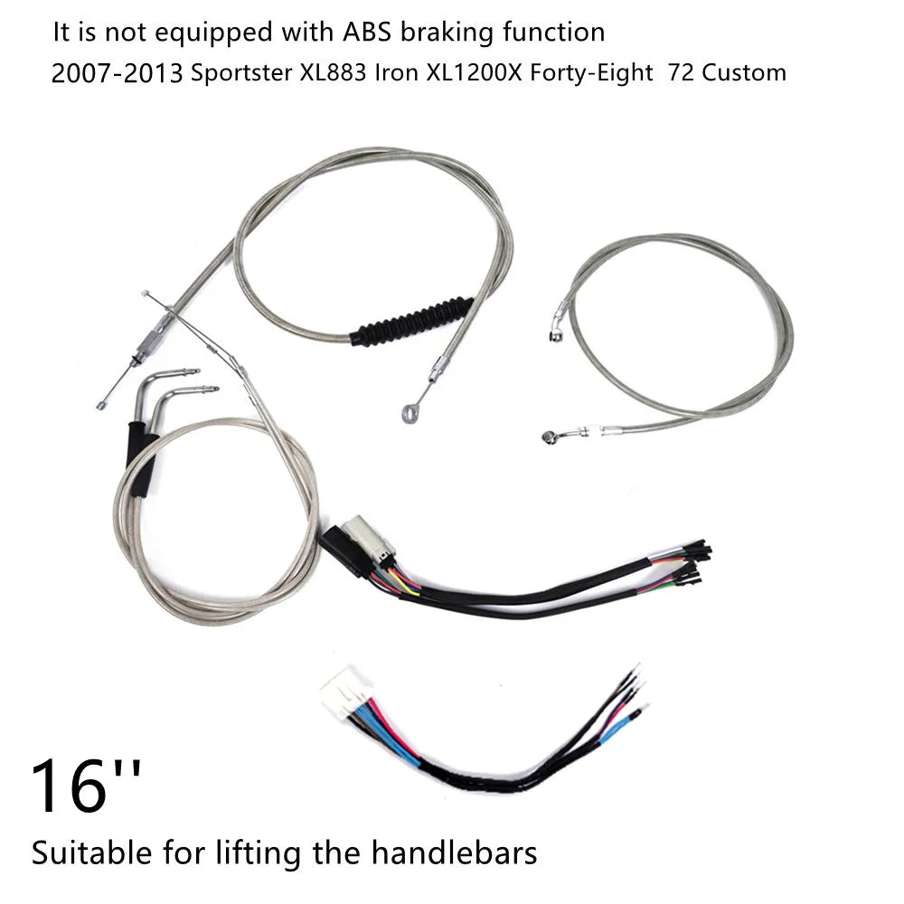 Kit de durite d'embrayage et de frein d'extension 10-18 pouces pour Harley-Davidson Sportster XL883, Iron XL1200, Forty Eight, 72V 2007-2024 – photo 20/20