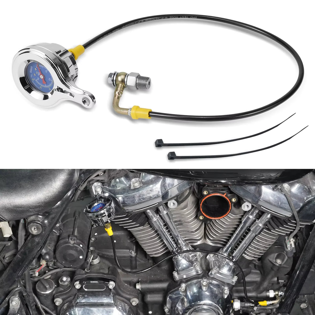 Manomètre de pression d'huile pour Harley Touring M8 - vue 7