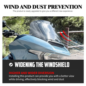 Déflecteur de pare-brise supérieur 12 pouces fumé/transparent pour Harley-Davidson Touring Road Glide FLTRXST, CVO FLTRXSE 2023-2025 – photo 3/8