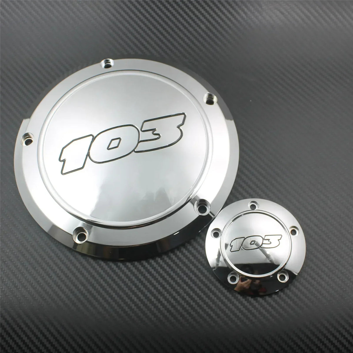 Cache derby et cache timer 5 trous pour Harley Dyna Softail Touring - vue 12