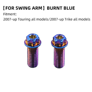 Boulons Titane Bras Oscillant / Repose-pieds Arrière pour Harley Touring et Trike – photo 8/24
