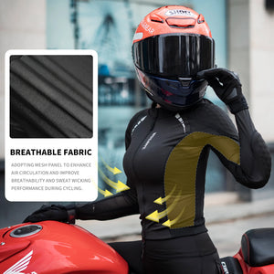 Veste moto femme WOSAWE en mesh respirant coupe ajustée - vue 3