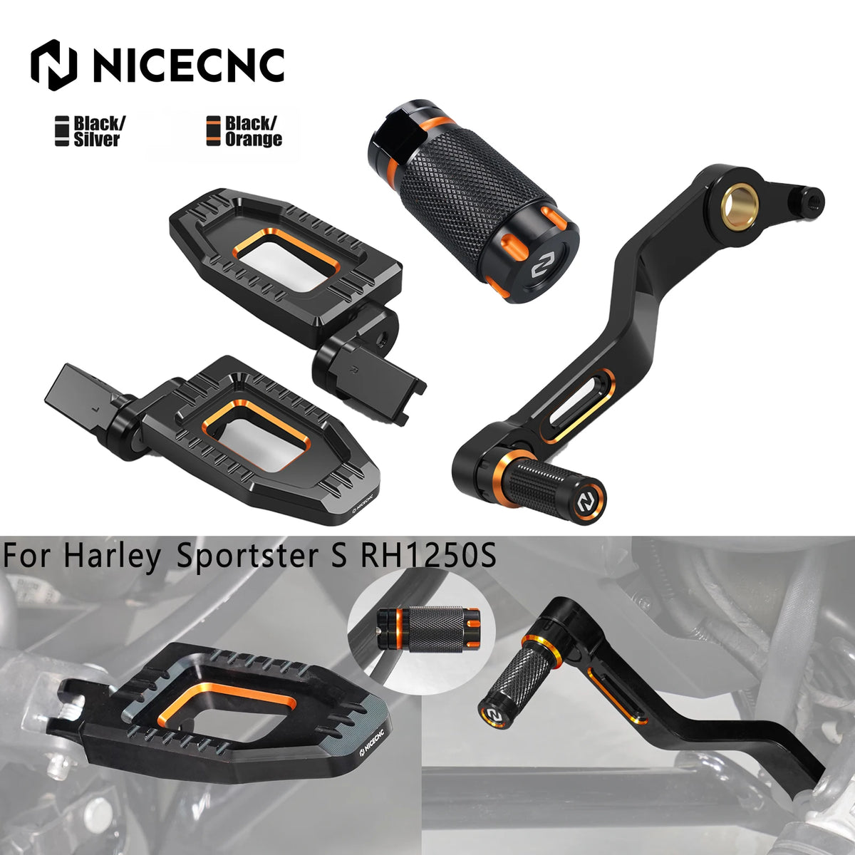 Kit repose-pieds réglables, levier de sélecteur et pédale de frein NICECNC pour Harley-Davidson Sportster S RH1250S 2021-2024 – photo 1/20
