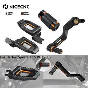Kit repose-pieds réglables, levier de sélecteur et pédale de frein NICECNC pour Harley-Davidson Sportster S RH1250S 2021-2024 – photo 1/20