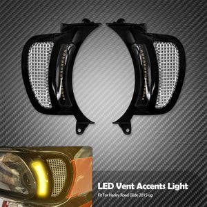 Inserts LED de Ventilation Phare (Veilleuse + Clignotant) - Harley-Davidson Touring Road Glide FLTRX 2015-2023 – photo 8/8