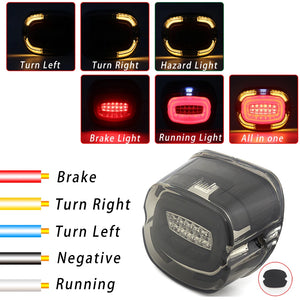 Feu arrière LED fumé avec clignotants intégrés pour Harley Softail Dyna Touring - vue 1
