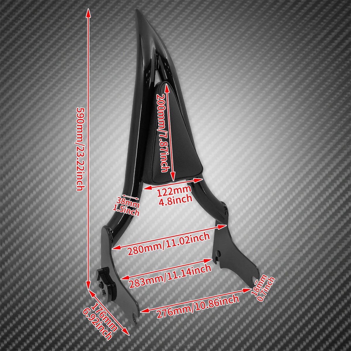 Dossier Passager Sissy Bar Détachable à Dégagement Rapide - Harley-Davidson Touring 1997-2008 – photo 5/8