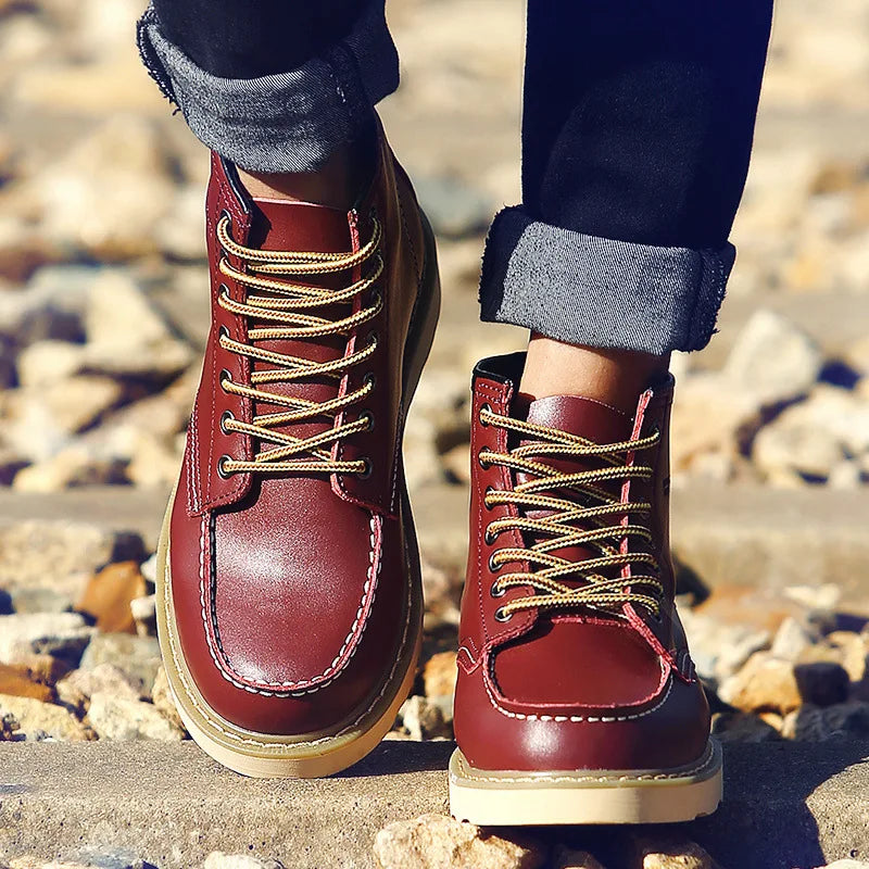 Bottines cuir motard western - vue 1