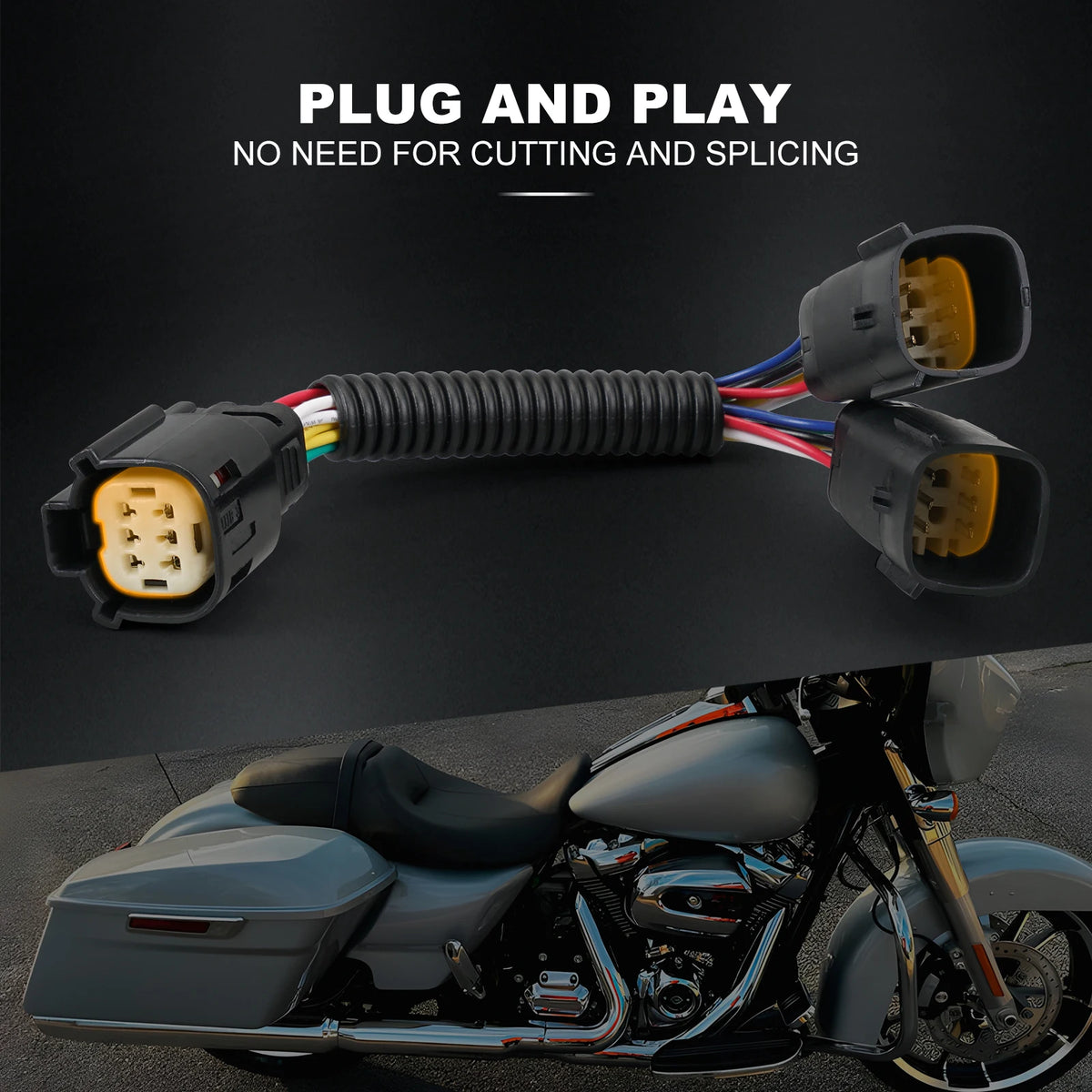 Faisceau Y de Feu Arrière pour Ajout d'Éclairage LED - Harley Street Glide, Road Glide, Road King – photo 2/7