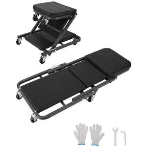 Siège creeper 2-en-1 pliable sur roulettes, capacité 150 kg – photo 1/7