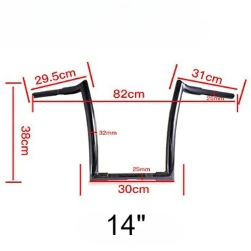 Guidon ape hanger goat horn pour Harley Sportster, Dyna, Softail et Touring - vue 6