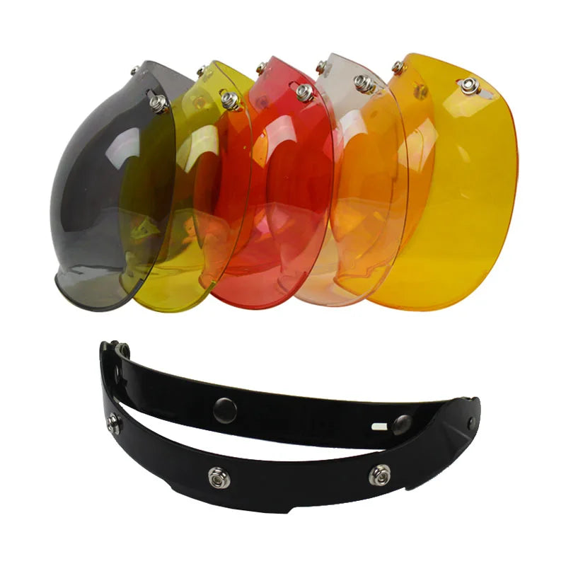 Écran solaire bulle rétro pour casque moto - vue - vue 2