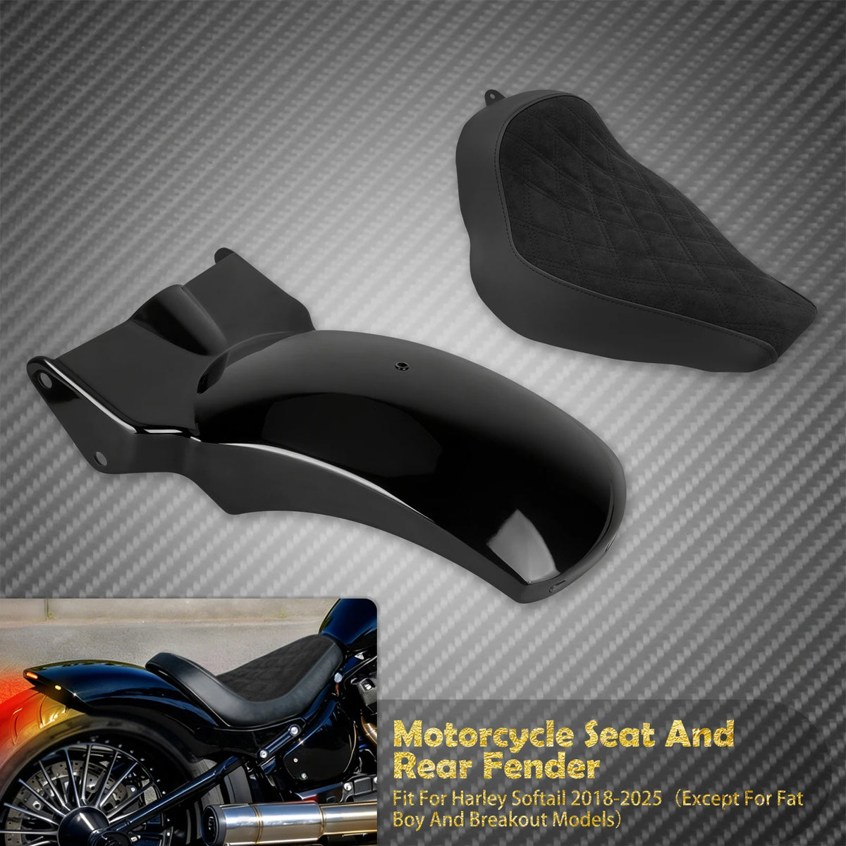 Garde-Boue Arrière avec Selle Solo Conducteur - Harley-Davidson Softail 2018-2025 – photo 7/10