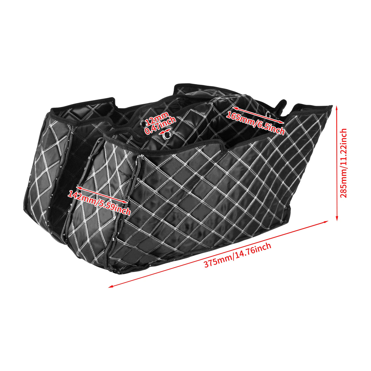 Doublure de sacoche noire avec surpiqûre pour Harley-Davidson Touring - vue 6