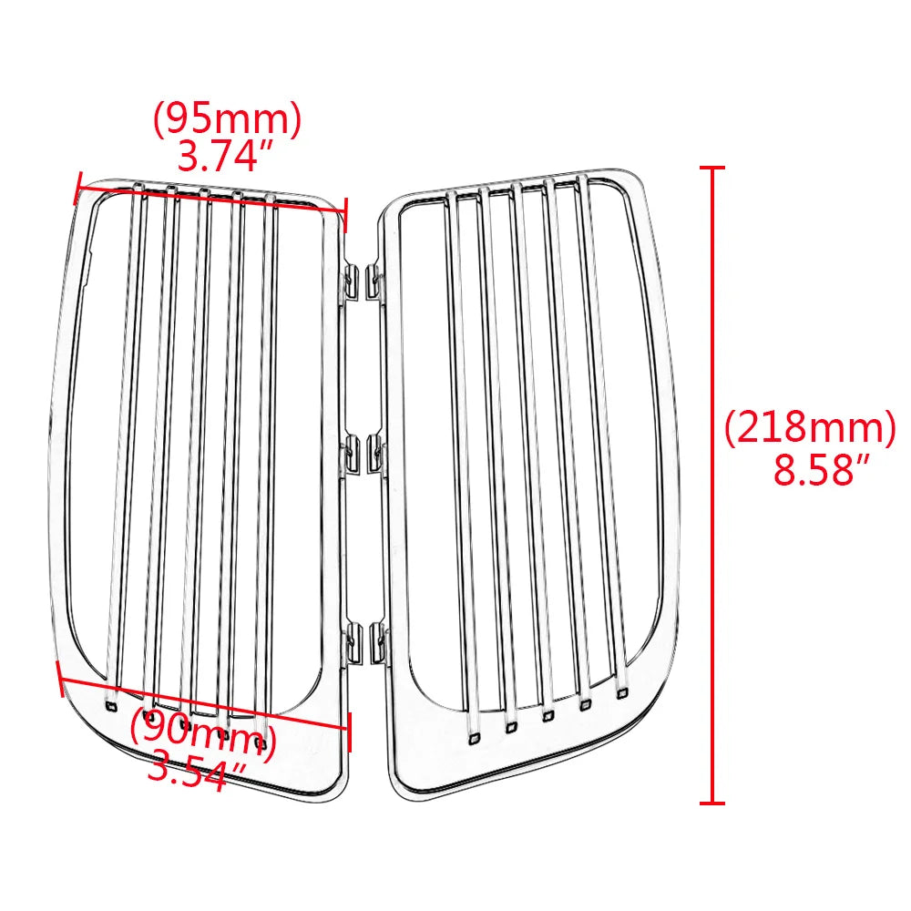 Grilles de Radiateur Chromées (Bas de Carénage) - Harley-Davidson Touring Electra Glide, Street Glide, Road King, Tri Glide 2014-2019 – photo 2/8