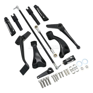 Kit complet commandes avancées CNC, repose-pieds, biellettes et leviers pour Harley-Davidson Sportster XL 48, 883, 1200, SuperLow 2004-2013 – photo 2/16
