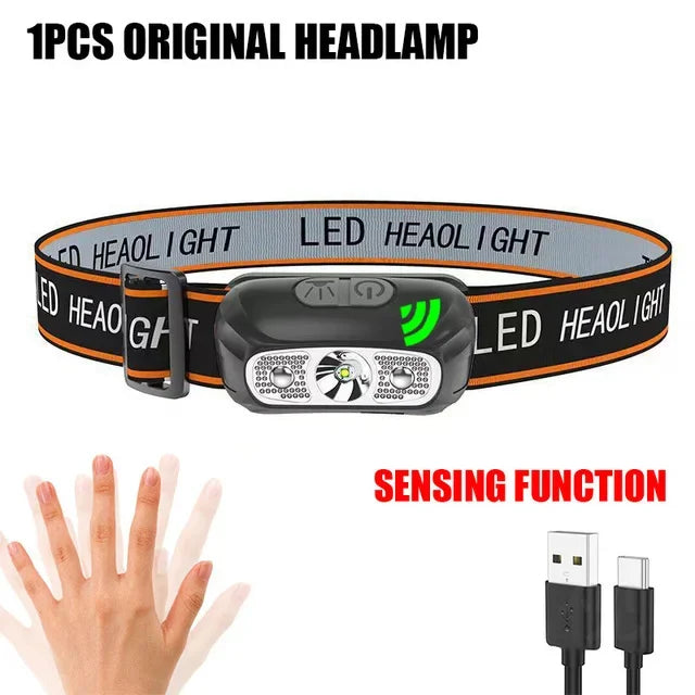 Lampe frontale LED 9 diodes, rechargeable USB, détecteur de mouvement – photo 13/15
