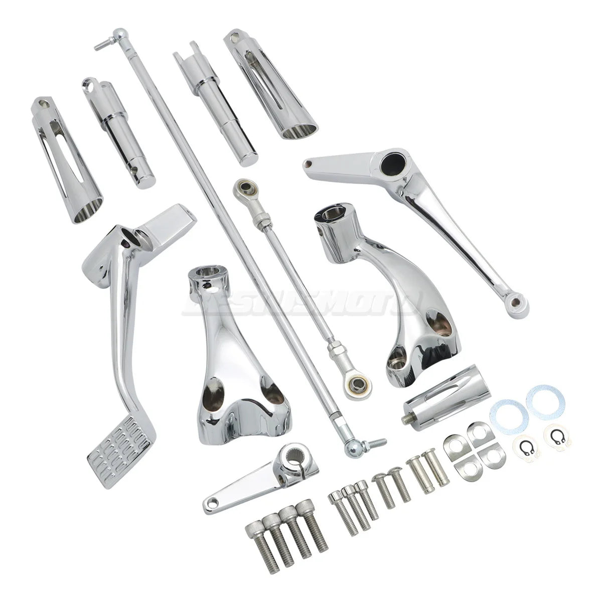 Kit complet commandes avancées CNC, repose-pieds, biellettes et leviers pour Harley-Davidson Sportster XL 48, 883, 1200, SuperLow 2004-2013 – photo 4/16