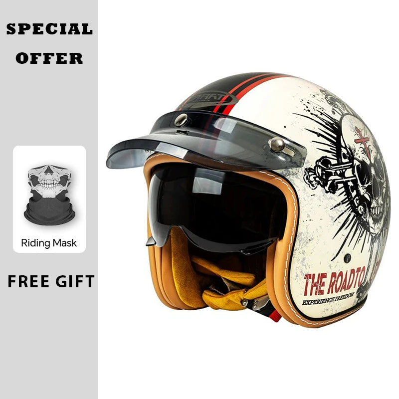 Casque jet moto noir à visage ouvert - vue de trois quarts - vue 5